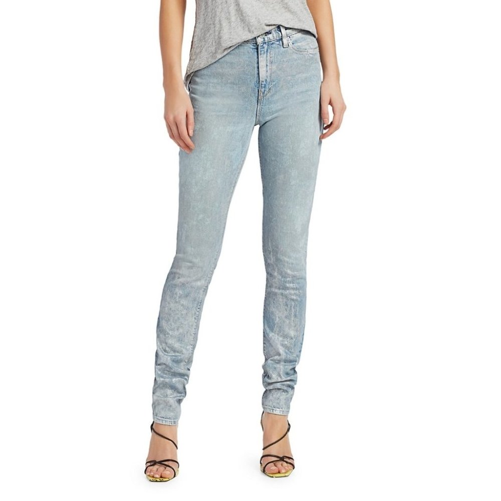 NEW with Tags, Hudson Jeans with Silver Metallic Foil